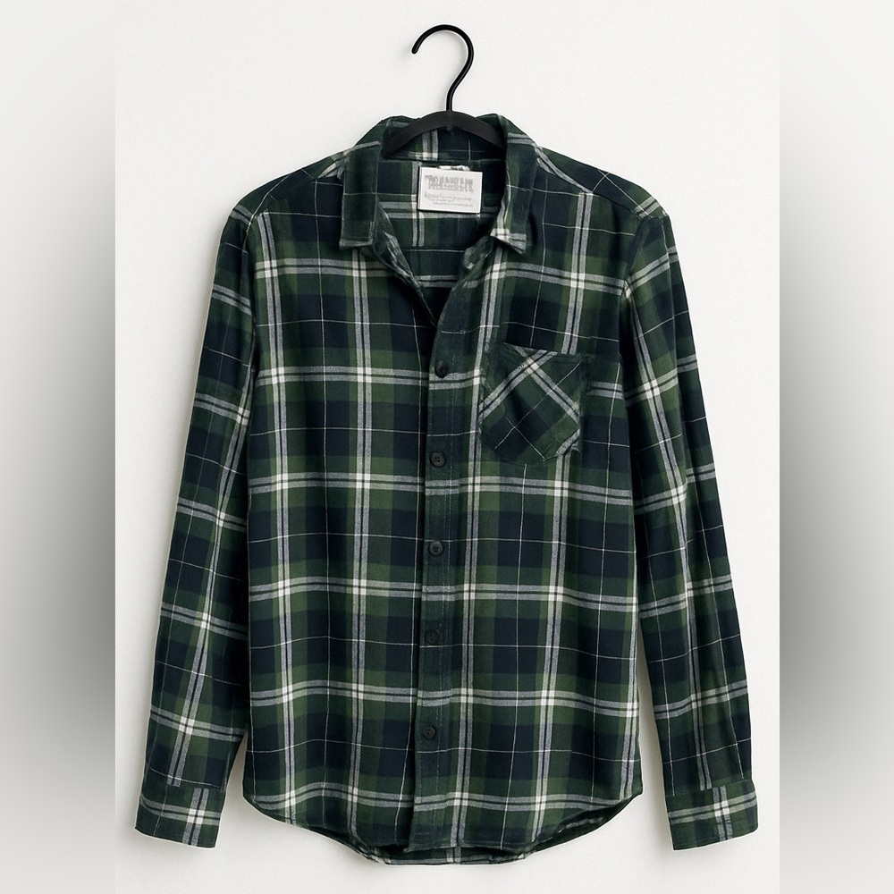 Green Plaid Men's Shirt